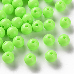 Opaque Acrylic Beads, Round, Lime, 8x7mm, Hole: 2mm(X-MACR-S370-C8mm-A30)