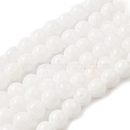 Natural Malaysia Jade Bead Strands, Round Dyed Beads, White, 10mm, Hole: 1mm, about 39pcs/strand, 15.4 inch(X-G-M101-10mm-10)