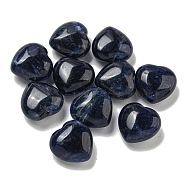 Natural Sodalite Beads, Half Drilled, Heart, 15.5x15.5x8mm, Hole: 1mm(G-P531-A10-01)