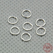 925 Sterling Silver Round Rings, Soldered Jump Rings, Closed Jump Rings, 5x0.8mm, Hole: 3.5mm(STER-A005-27)