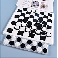 Chess Pieces & Chessboard Silicone Molds, For DIY UV Resin, Epoxy Resin Children and Adults, Chessboard Grid Crafts, White, 330x275x23x8.5mm, Inner Size: 258x258mm(DIY-J003-04)