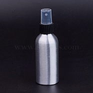 Refillable Aluminum Bottles, Salon Hairdresser Sprayer, Water Spray Bottle, Platinum, Black, 14.4x4.5cm, Capacity: 120ml(MRMJ-WH0013-A02-120ml)