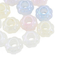 Electroplate Acrylic European Beads, Pearlized, Flower, Mixed Color, 12x12x8mm, Hole: 5mm(OACR-N010-059)