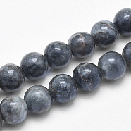 Natural Marble Beads Strands, Round, Dyed & Heated, Slate Gray, 6mm, Hole: 1mm, about 62pcs/strand, 15 inch(38cm)(G-K211-6mm-B)