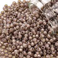 TOHO Round Seed Beads, Japanese Seed Beads, (2251) Silver Lined Milky Mauve Opal, 8/0, 3mm, Hole: 1mm, about 222pcs/bottle, 10g/bottle(SEED-JPTR08-2251)