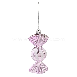 Christmas Electroplate Plastic Candy Pendants Decorations, Nylon Rope Christmas Tree Hanging Ornaments, Thistle, 181mm(KY-D020-01G)