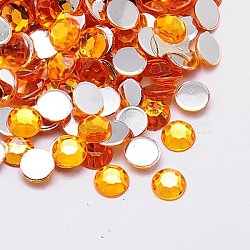 Imitation Taiwan Acrylic Rhinestone Cabochons, Faceted, Half Round, Gold, 2x1mm, about 10000pcs/bag(GACR-A002-2mm-11)