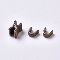 Clothing Accessories, Brass Zipper Repair Down Zipper Stopper and Plug, Antique Bronze, 4x4.5x2.2mm, 6.3x4x4.5mm(KK-WH0033-30B)