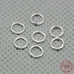 925 Sterling Silver Round Rings, Soldered Jump Rings, Closed Jump Rings, 5x0.8mm, Hole: 3.5mm(STER-A005-27)