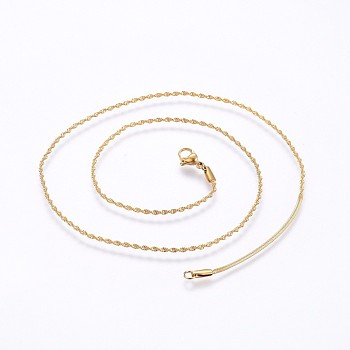 304 Stainless Steel Singapore Chain Necklaces, Water Wave Chain Necklaces, with Lobster Claw Clasps, Golden, 17.7 inch(45cm), 1.5x0.4mm