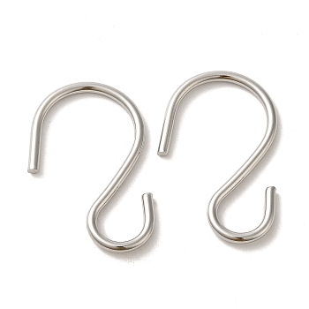 304 Stainless Steel S-Hook Clasp, Stainless Steel Color, 38x26.5x2.2mm