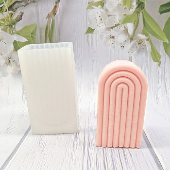 Half Oval DIY Candle Silicone Molds, Resin Casting Molds, For UV Resin, Epoxy Resin Jewelry Making, White, 7x5.3x13.3cm