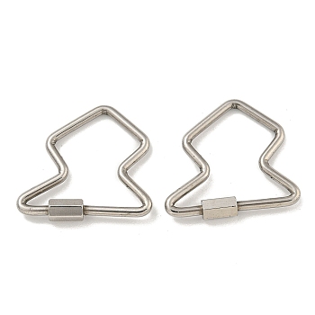 304 Stainless Steel Screw Carabiner Lock Charms, for Necklaces Making, Lightning Bolt, 25x27.5x2mm