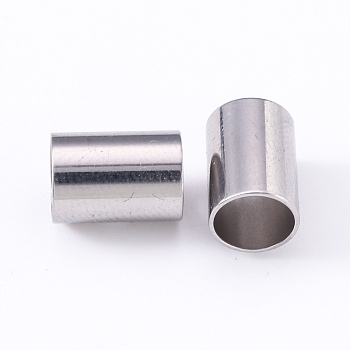 304 Stainless Steel Beads, Large Hole Beads, Column, Stainless Steel Color, 10x7mm, Hole: 6.2mm