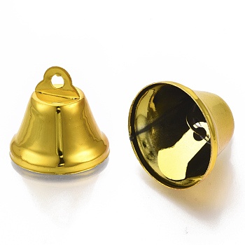 Iron Bell Pendants, for Christmas Jewelry Making, Gold, 23.5x26mm, Hole: 3mm