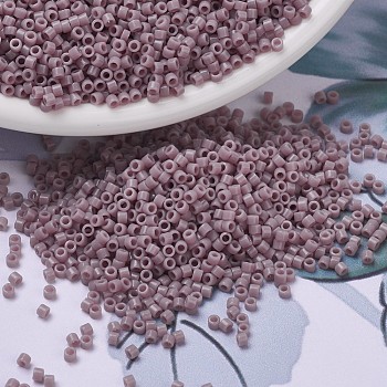 MIYUKI Delica Beads, Cylinder, Japanese Seed Beads, 11/0, (DB0728) Opaque Mauve, 1.3x1.6mm, Hole: 0.8mm, about 2000pcs/10g