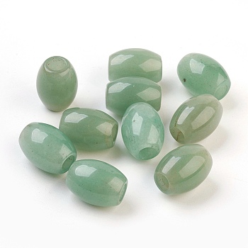 Natural Green Aventurine European Beads, Large Hole Beads, Barrel, 15~17x12~13.5mm, Hole: 4.5~5mm