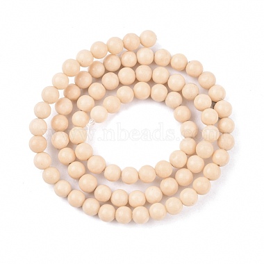 Natural Fossil Beads Strands(G-E110-4mm-2)-3