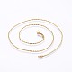 304 Stainless Steel Singapore Chain Necklaces(NJEW-O102-32G)-1