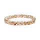 bracelets extensibles de perles rondes en quartz rutilé en or naturel de qualité aa pour femmes(BJEW-JB09349)-1