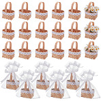Bamboo Weaving Basket Mini Model, Micro Landscape Dollhouse Accessories, with Cotton Lace Ribbon & Polyester Ribbon & Organza Gift Bags, Mixed Color, 103x85x61mm, Inner Diameter: 77.5x48mm, 24pcs(AJEW-OC0015-96)