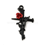 Alloy Pendants, Cross, Electrophoresis Black, 38x23x5.5mm, Hole: 2mm(X1-FIND-C023-04EB)