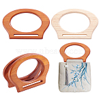 4Pcs 2 Colors Oval Wooden Bag Handles, for Bag Handles Replacement Accessories, Mixed Color, 90x137x9mm, Hole: 69.5x5.5mm, 2pcs/color(FIND-PH0059-90B)