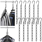 Iron Hook with Curb Chain, Black, 300mm(AJEW-WH0481-619EB)