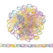 Transparent Acrylic Linking Rings, Quick Link Connectors, For Jewelry Cable Chains Making, Oval, Mixed Color, 15x9x3mm, Inner Diameter: 3.5x9mm(X-TACR-R147-02-M)