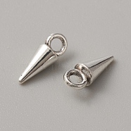 Zinc Tibetan Style Alloy Charms, Cone Charm, Antique Silver, 11x4mm, Hole: 2mm(FIND-WH0111-353)