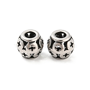 316 Surgical Stainless Steel  Beads, Others, Antique Silver, 10x9mm, Hole: 4mm(STAS-Q304-38AS)