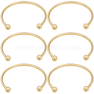 6Pcs Rack Plating Brass Cuff Bangle Making, with Detachable Ball, Real 18K Gold Plated, Long-Lasting Plated, Cadmium Free & Lead Free, Real 18K Gold Plated, 1/8~1/4 inch(0.3~0.8cm), Inner Diameter: 2-3/8 inch(5.9cm)(KK-BBC0013-98)