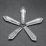 Natural Quartz Crystal Pointed Beads, Bullet, Undrilled/No Hole Beads, 30.5x9x8mm(X-G-E490-C06)