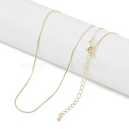 Brass Square Snake Chain Necklaces, Real 18K Gold Plated, 16.93 inch(43cm), 0.8mm(NJEW-U008-09G)