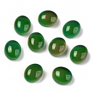 Glass Cabochons, Changing Color Mood Cabochons, Oval, Green, 12x10x6.5mm(X-GLAA-R218-03)