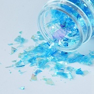 Plastic Candy Sequins/Paillette Chip, UV Resin Filler, for Epoxy Resin Jewelry Making, Deep Sky Blue, 3~25x2.8~6.5mm(DIY-I019-02D)