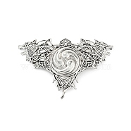 Viking Celtic Zinc Alloy Snap Hair Clips For Women, Eagle, 65.5x104.5mm(PHAR-B090-01AS-01)