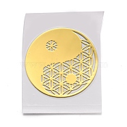 Self Adhesive Brass Stickers, Scrapbooking Stickers, for Epoxy Resin Crafts, Tai Ji, Golden, 3.45x0.05cm(DIY-I044-09G)