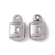 304 Stainless Steel Charms, Lock Charms, Stainless Steel Color, 11.5x7x4mm, Hole: 1mm(STAS-G291-19P)