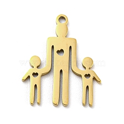 Mother's Day 201 Stainless Steel Pendants, Family Charm, Golden, 17.5x14x1mm, Hole: 1.2mm, 5pcs/bag(STAS-H188-01E-G)