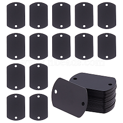 DICOSMETIC 40Pcs Aluminum Connector Charms, Oval Rectangle Links, Black, 38x25x0.8mm, Hole: 3.2mm(ALUM-DC0001-01)