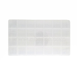 28 Grids Transparent Polypropylene(PP) Bead Organizers, for Beads, Jewelry, Nail Art, Small Items, Clear, 22x12.9x2.1cm(X-CON-J003-03)