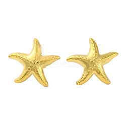 Ion Plating(IP) 304 Stainless Steel Starfish Stud Earrings, Real 18K Gold Plated, 19x19mm(EJEW-D281-30G)