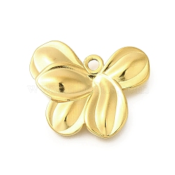 304 Stainless Steel Pendants, Flower Charm, Golden, 23.5x30x3mm, Hole: 3mm(STAS-U027-01G-02)