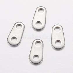 201 Stainless Steel Chain Tabs, Chain Extender Connectors, Oval, Stainless Steel Color, 10x5x0.7mm, Hole: 2mm(STAS-I097-035A-P)