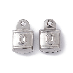 Non-Tarnish 304 Stainless Steel Charms, Lock Charms, Stainless Steel Color, 11.5x7x4mm, Hole: 1mm(STAS-G291-19P)