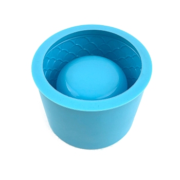Round Flowerpot DIY Silicone Molds, Resin Plaster Cement Casting Molds, Deep Sky Blue, 110x81mm