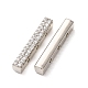 Brass Micro Pave Clear Cubic Zirconia Rectangle Spacer Bars(CU-H003-02P)-3
