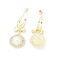 Crystal Rhinestone Dangle Stud Earrings with Imitation Pearl(EJEW-C037-02B-LG)-2