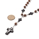 Natural Wood Rosary Bead Necklace(NJEW-JN04249)-2
